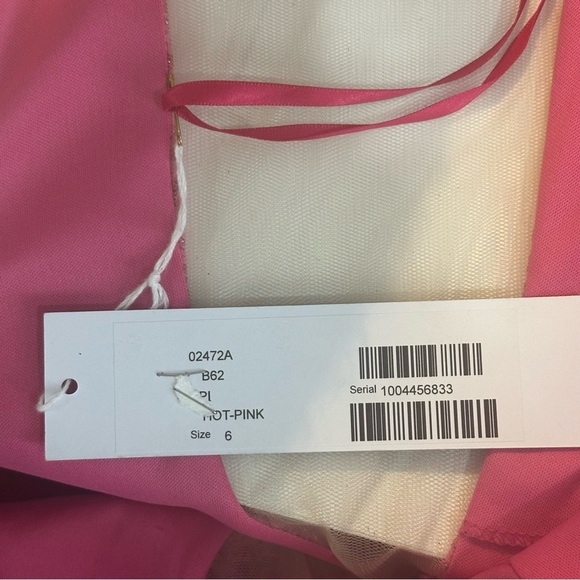 Jovani Royal V Neck Fitted Gown Dresss Hot Pink Metallic Shimmer Prom Wedding - Picture 9 of 16